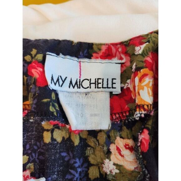 My Michelle Vintage Girl's Floral Country Dress Size 10 Modest Red Black - Picture 3 of 7